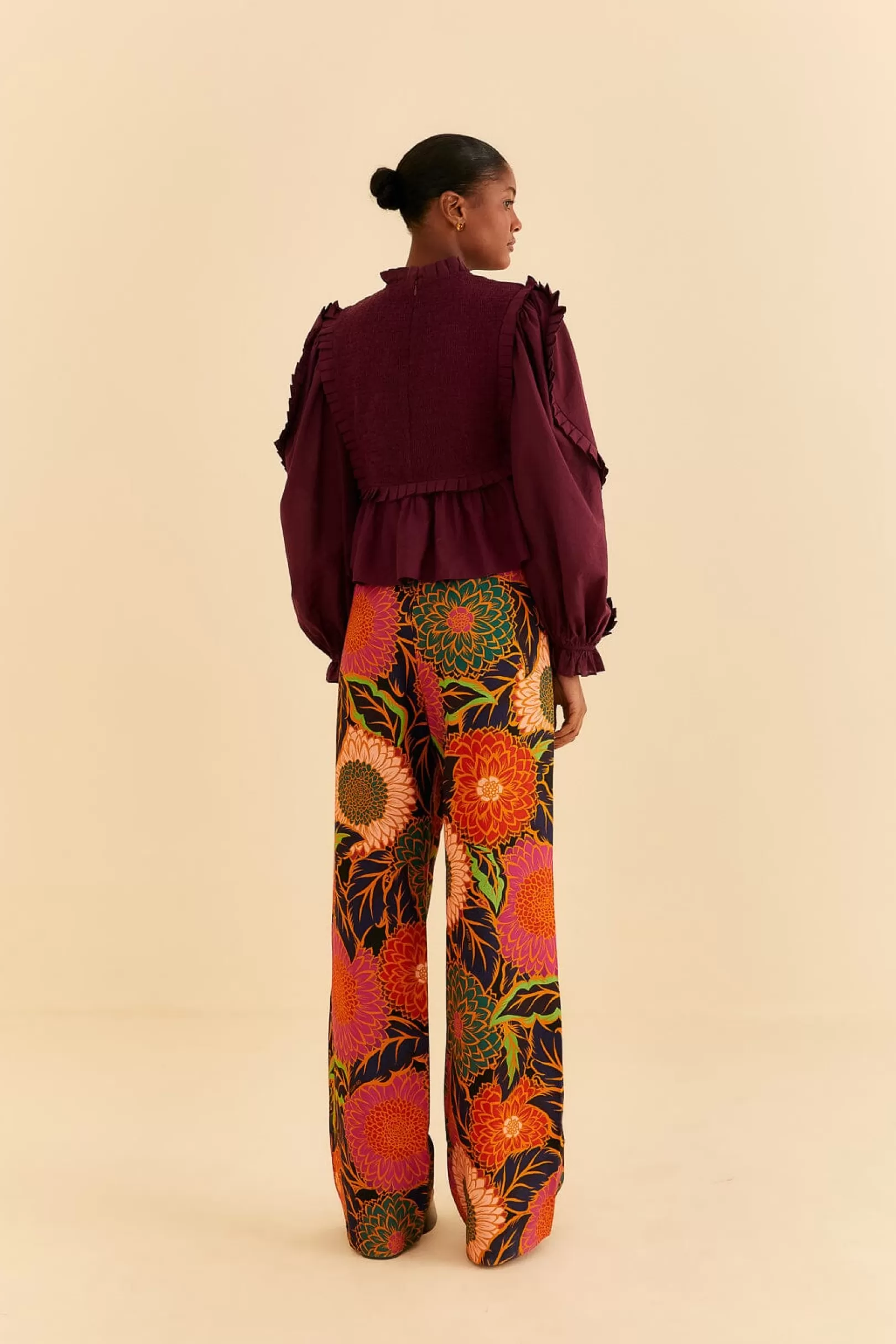 FARM Rio  BLACK VINTAGE GARDEN LOW WAISTED PANTS Shop