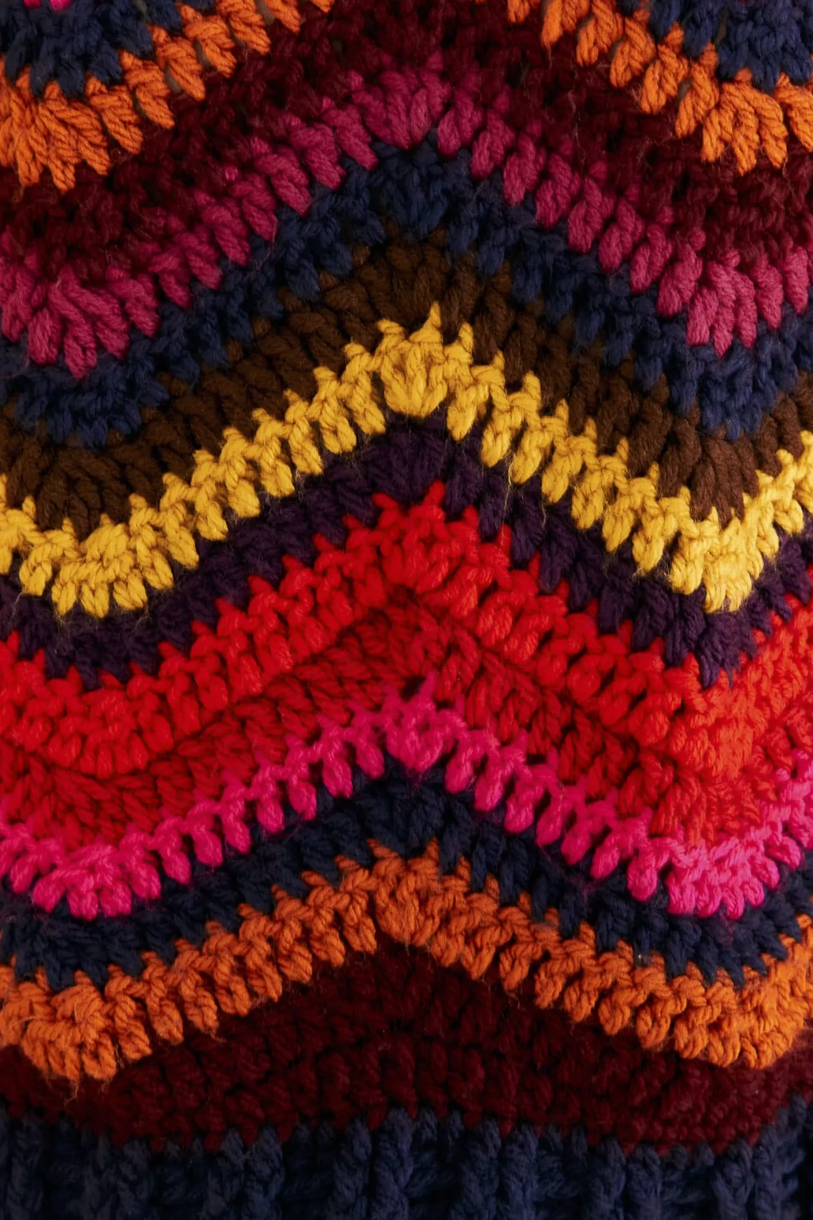 FARM Rio  COLORFUL WAVES CROCHET HIGH NECK SWEATER Shop