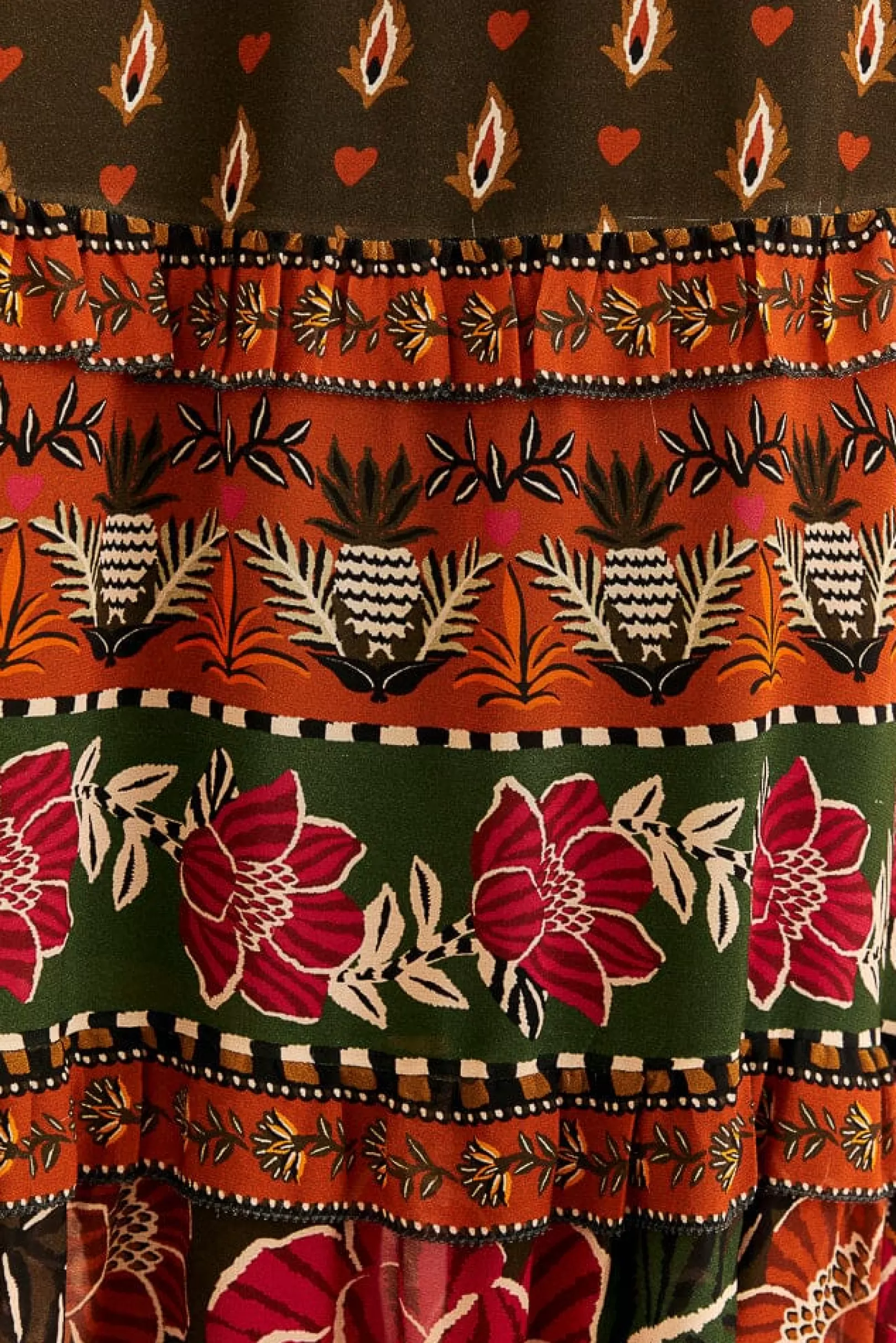 FARM Rio  MULTICOLOR AINIKA FLORAL GARDEN TIERED MAXI SKIRT Outlet