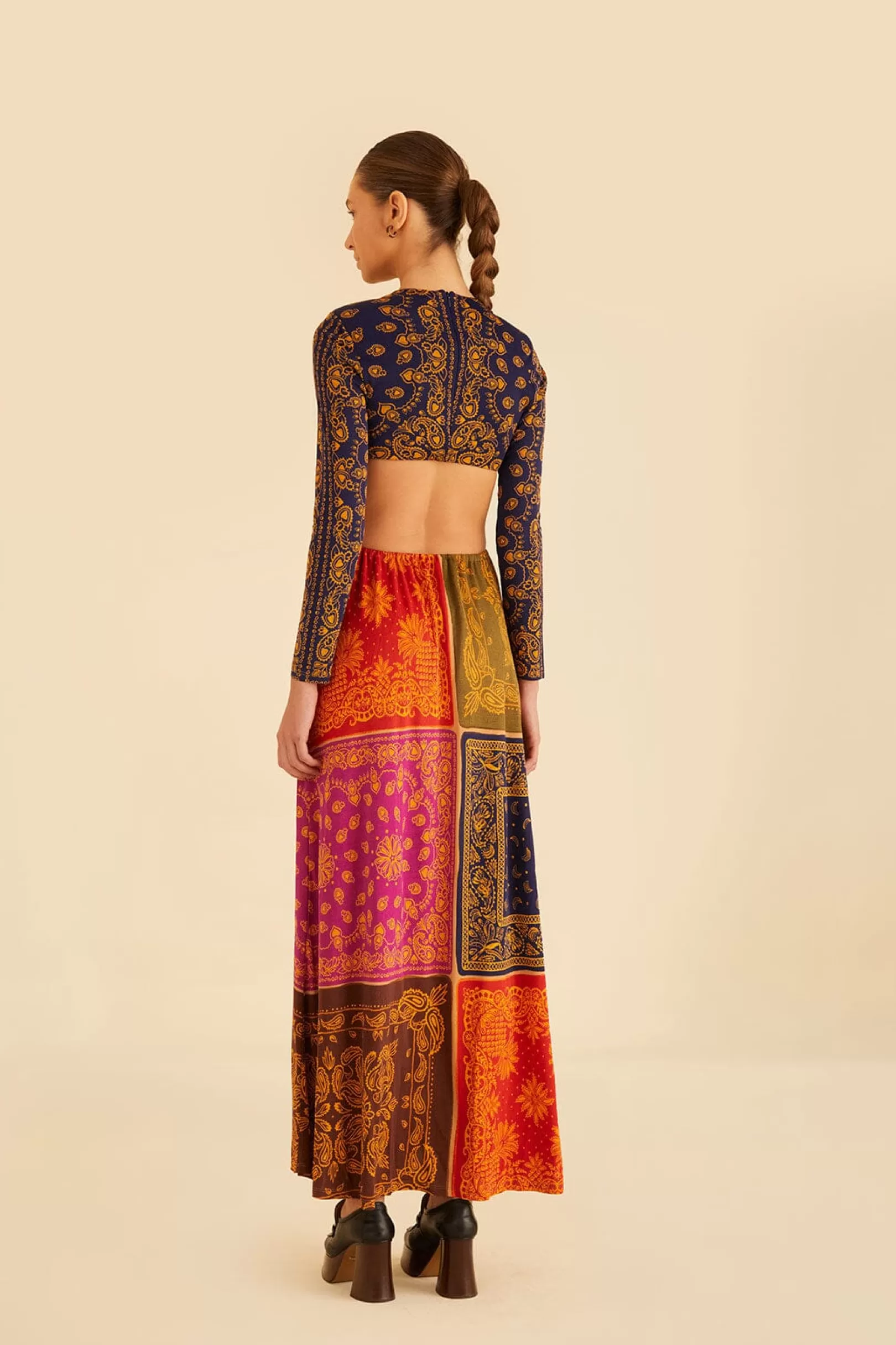 FARM Rio  MULTICOLOR BANDANA DREAM CUT OUT MAXI DRESS Outlet