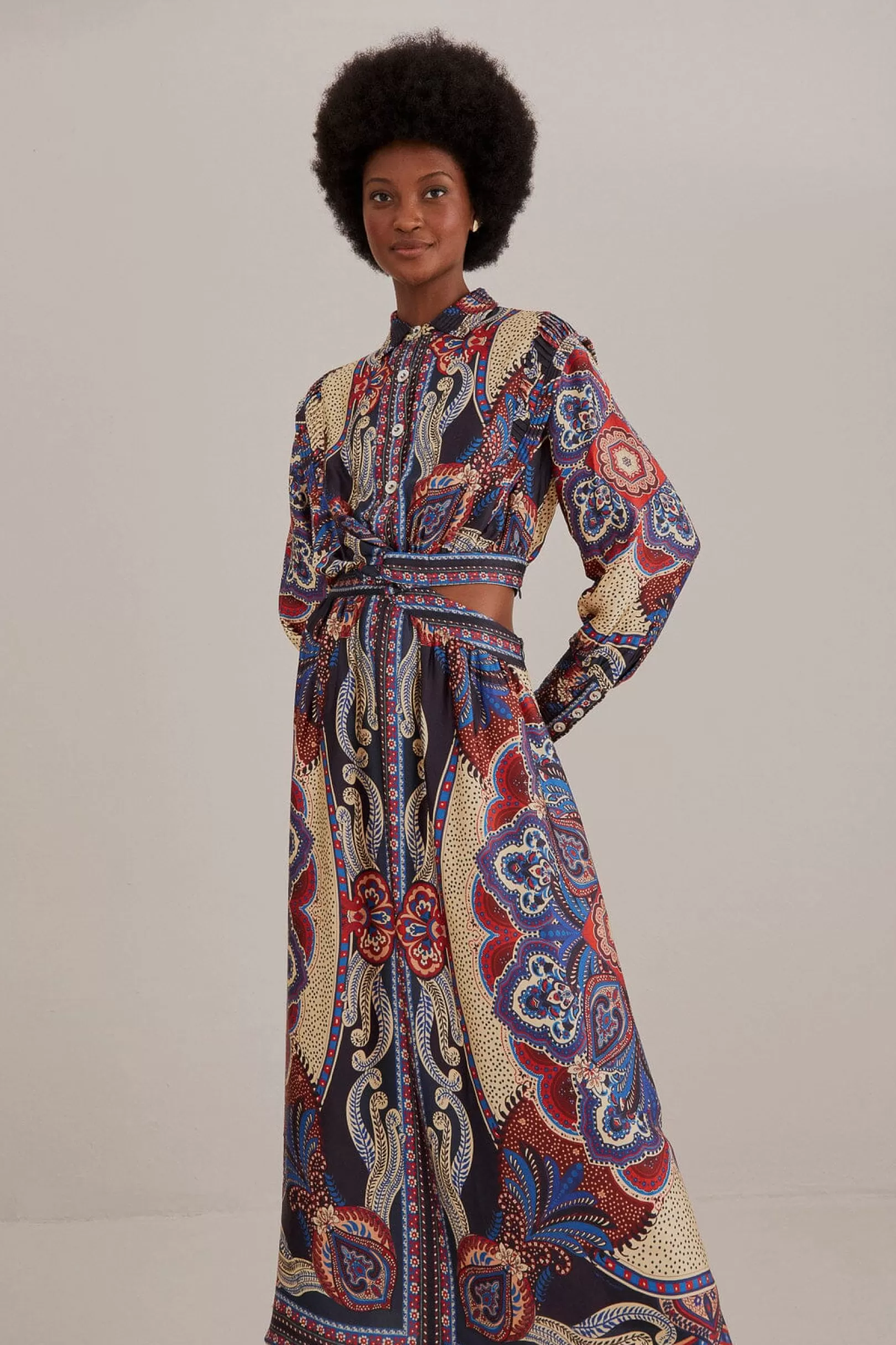 FARM Rio  MULTICOLOR ENERGY SCARF CUT-OUT MAXI DRESS Hot