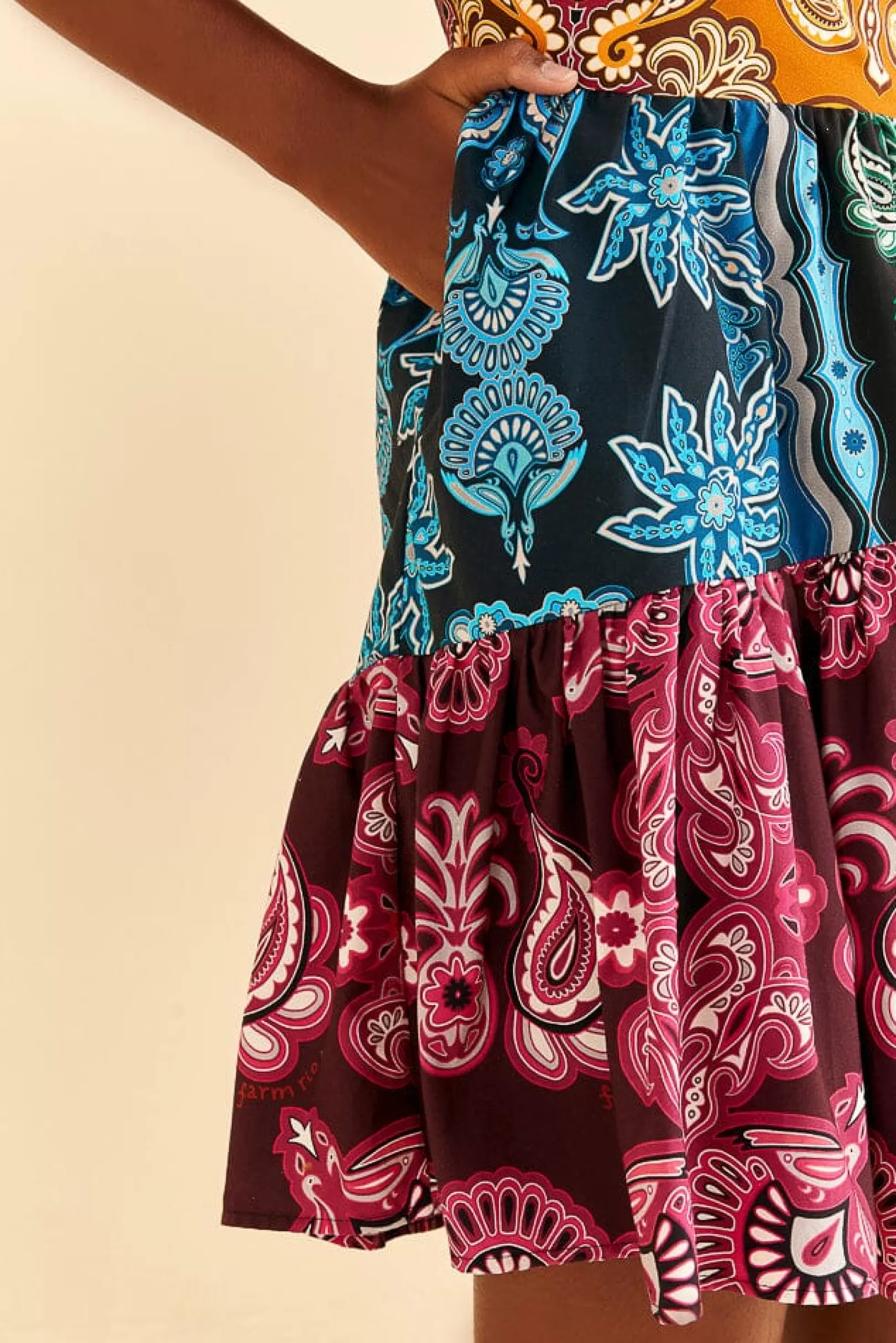 FARM Rio  MULTICOLOR SWEET MERMAIDS SHORT SLEEVE MINI DRESS Best