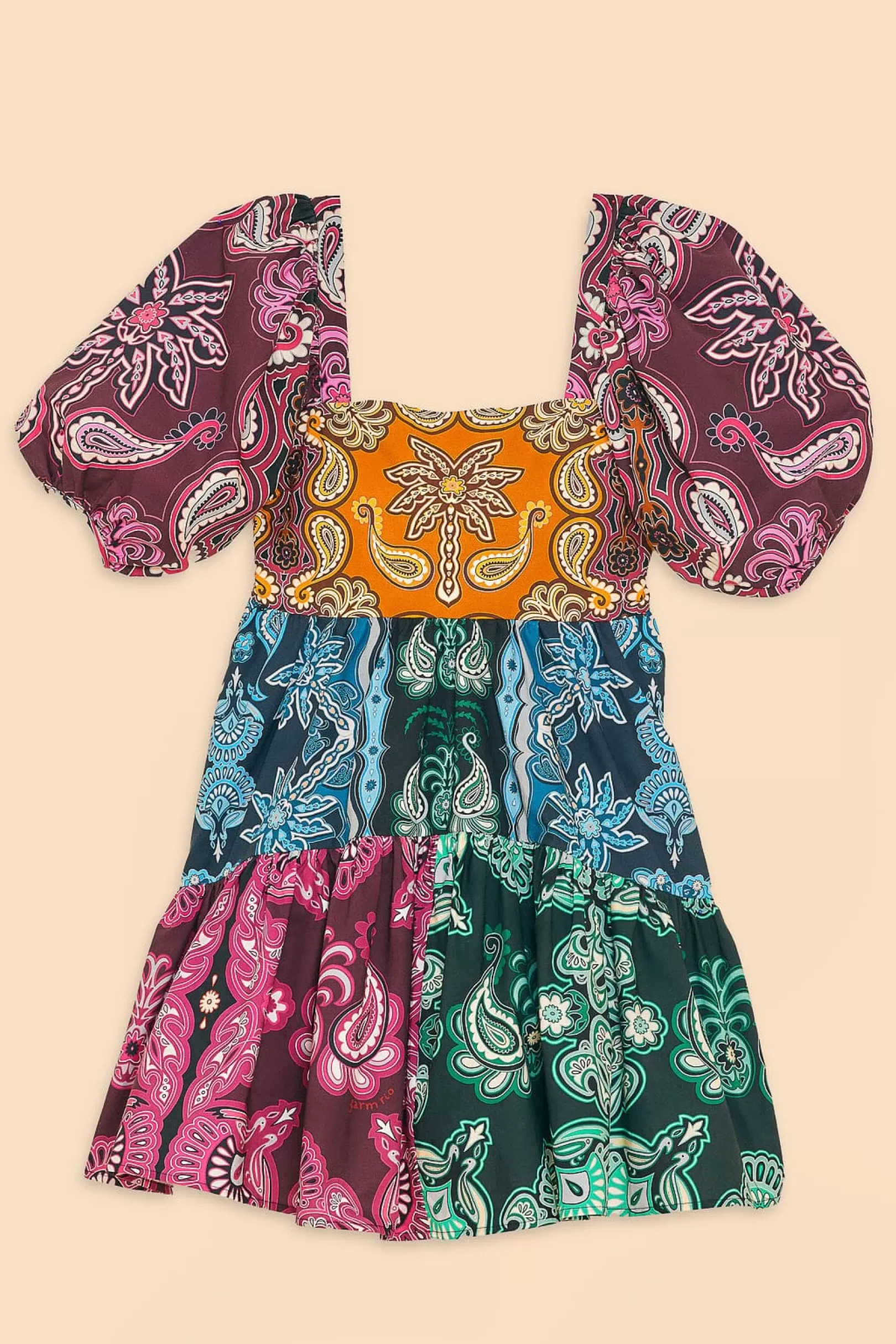 FARM Rio  MULTICOLOR SWEET MERMAIDS SHORT SLEEVE MINI DRESS Best