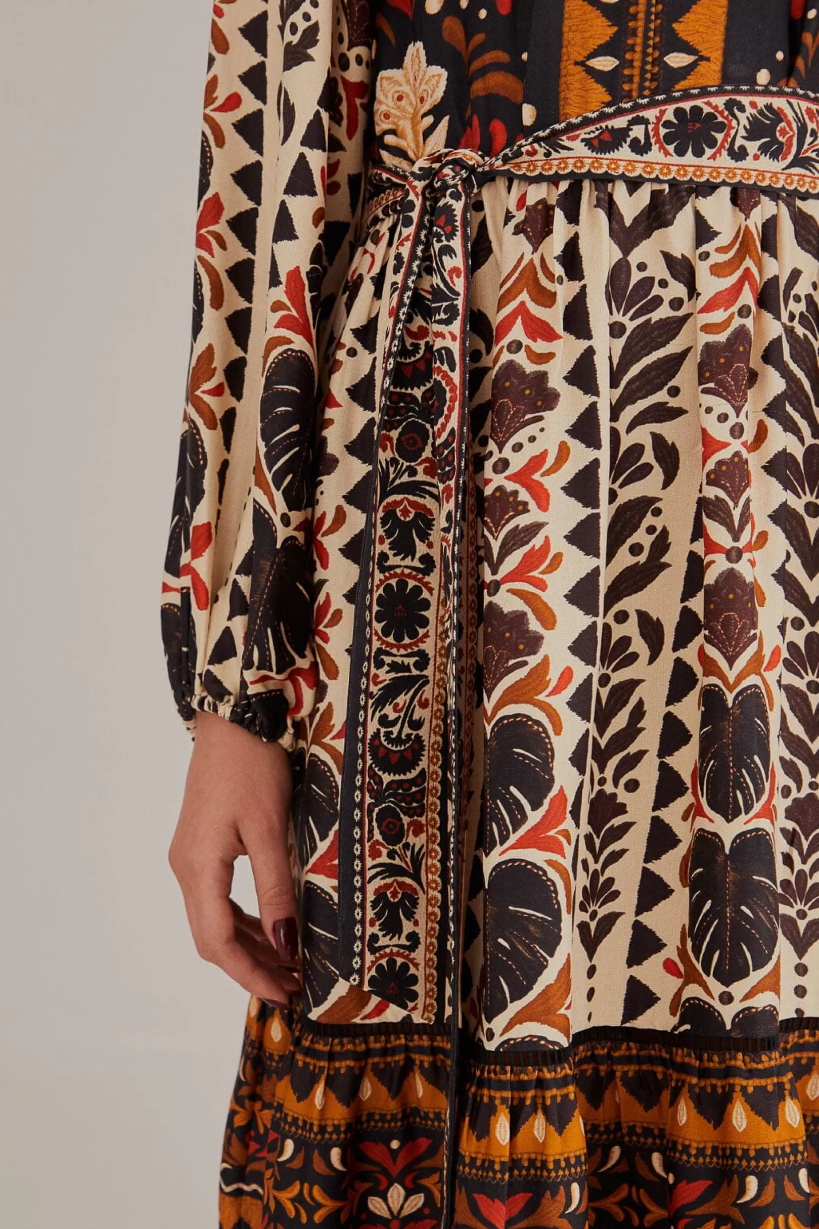 FARM Rio  MULTICOLOR TAPESTRY GARDEN HIGH NECK MIDI DRESS Shop