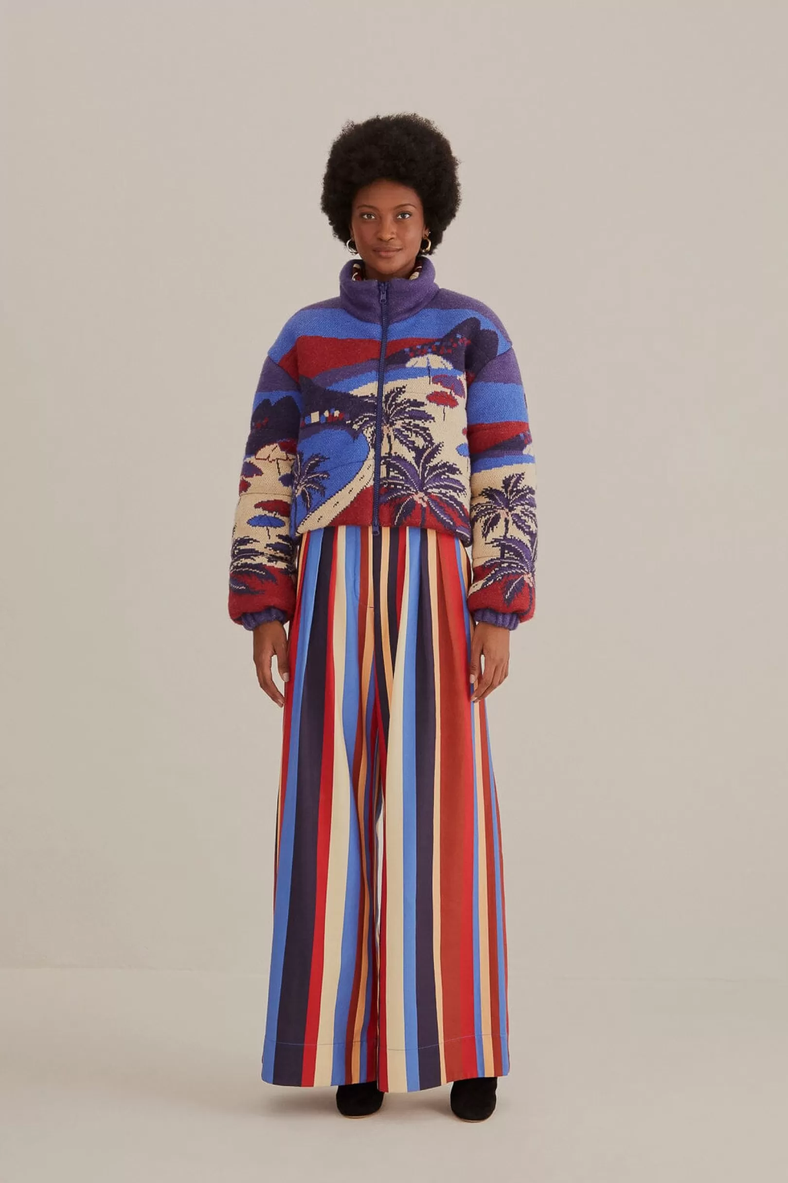 FARM Rio  MULTICOLOR WINTER STRIPES TAILORED PANTS Cheap