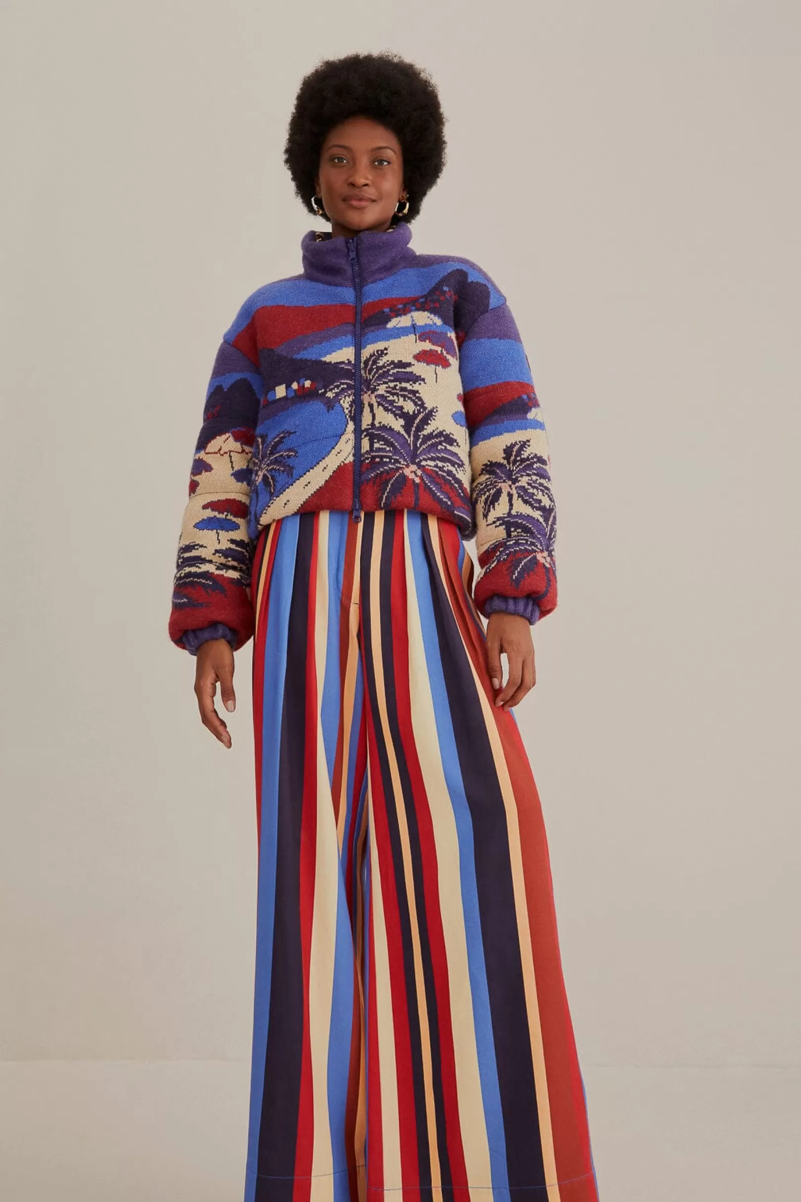 FARM Rio  MULTICOLOR WINTER STRIPES TAILORED PANTS Cheap