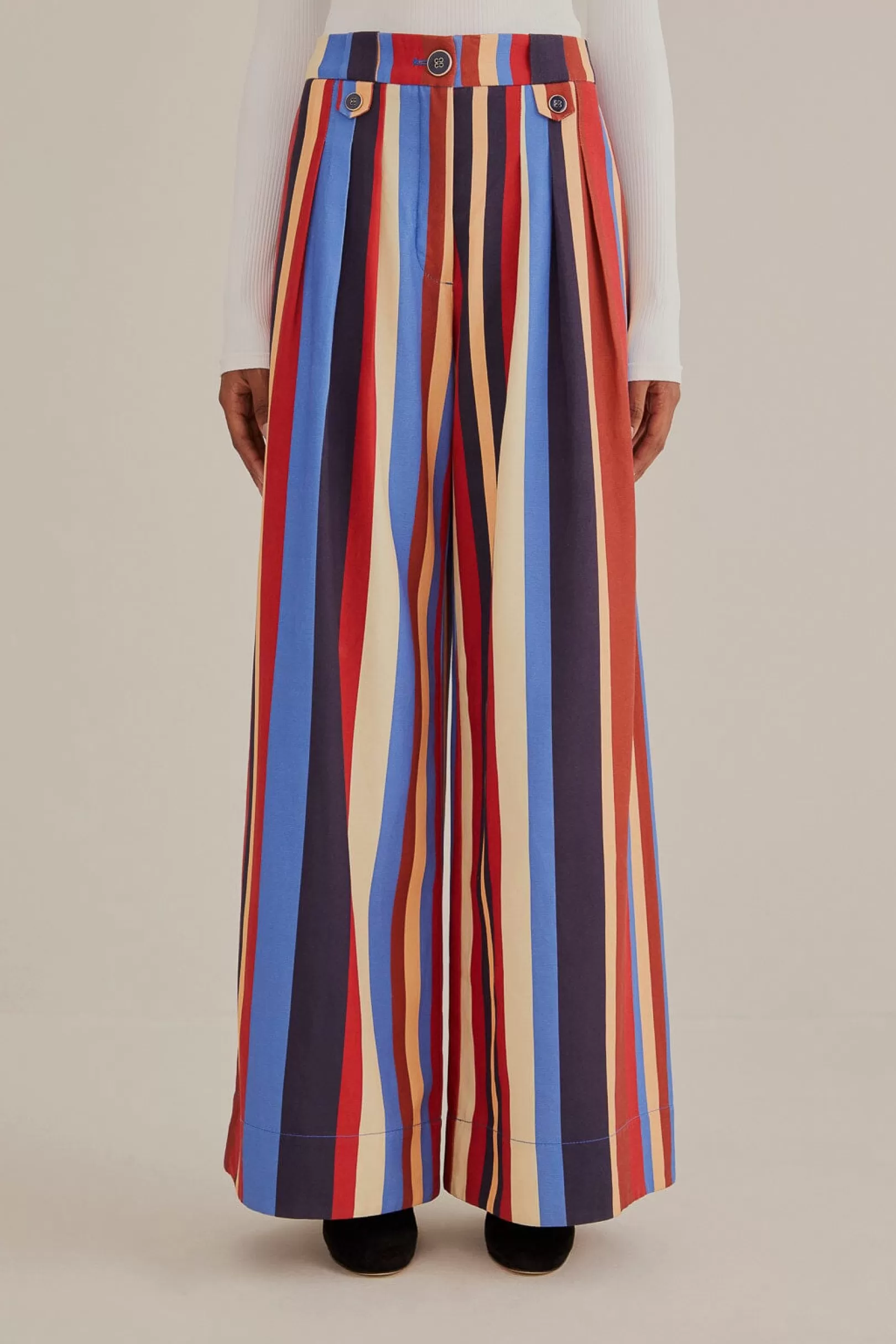 FARM Rio  MULTICOLOR WINTER STRIPES TAILORED PANTS Cheap