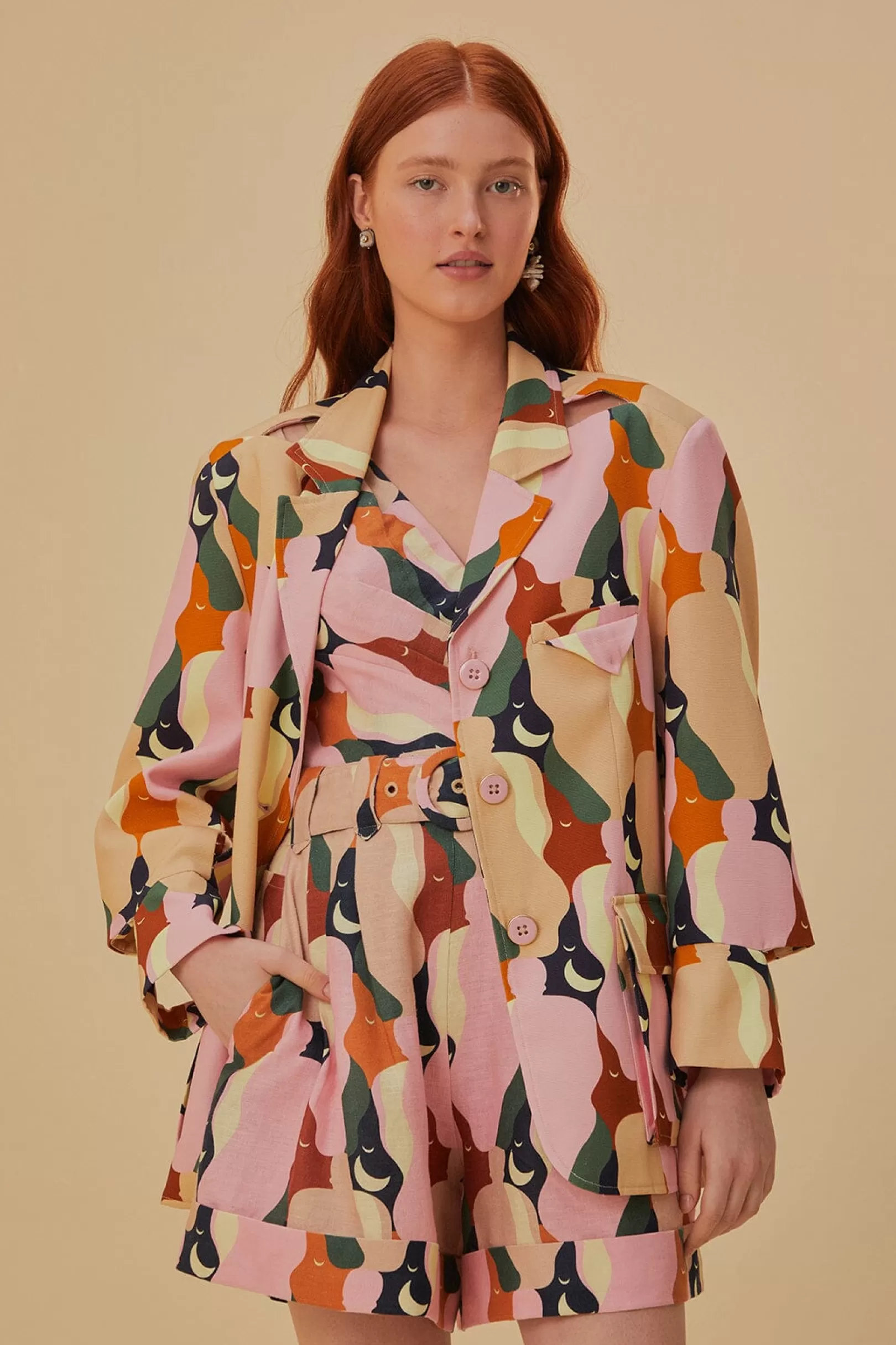 FARM Rio  THE KISS MULTICOLOR CUT OUT BLAZER Cheap