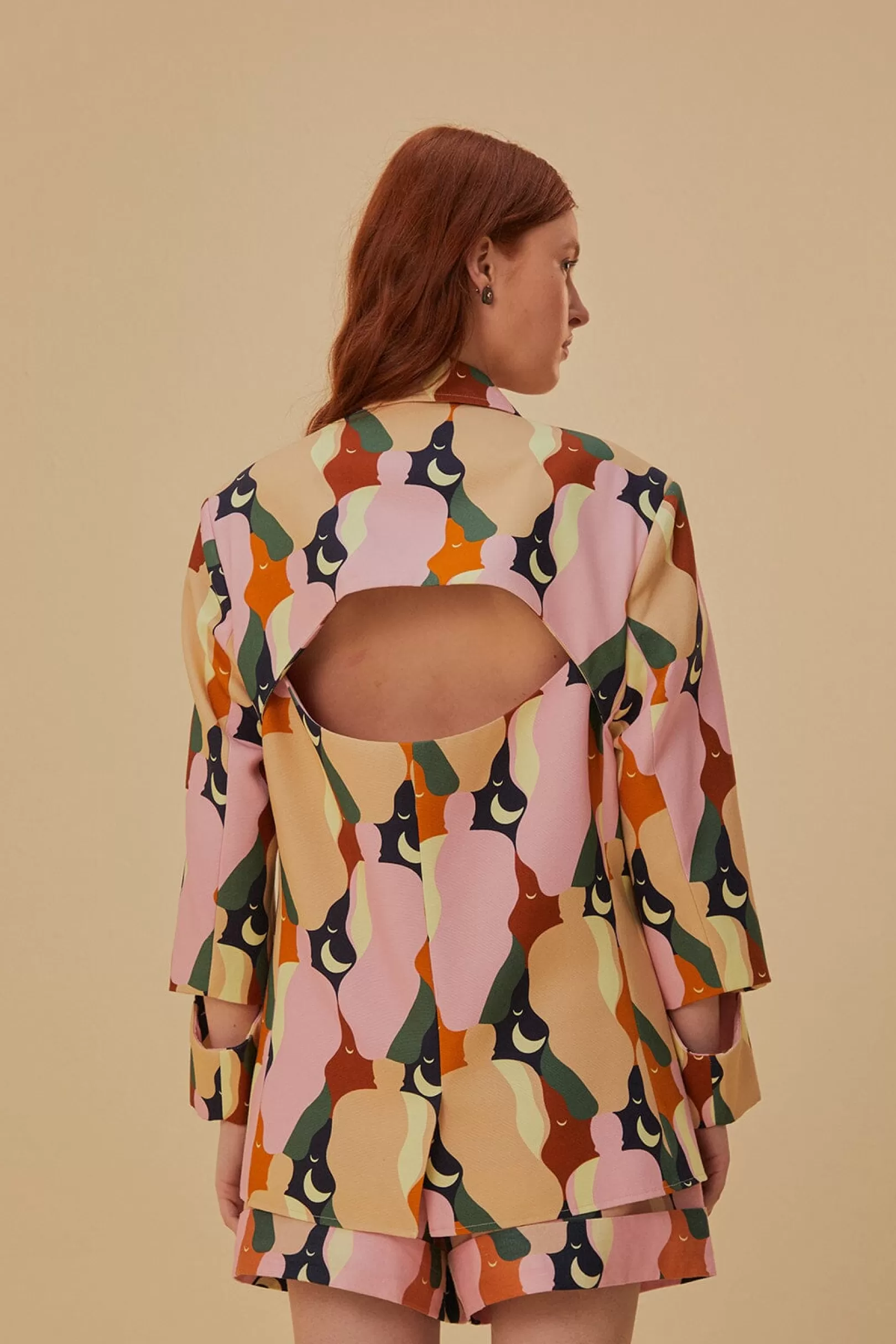 FARM Rio  THE KISS MULTICOLOR CUT OUT BLAZER Cheap
