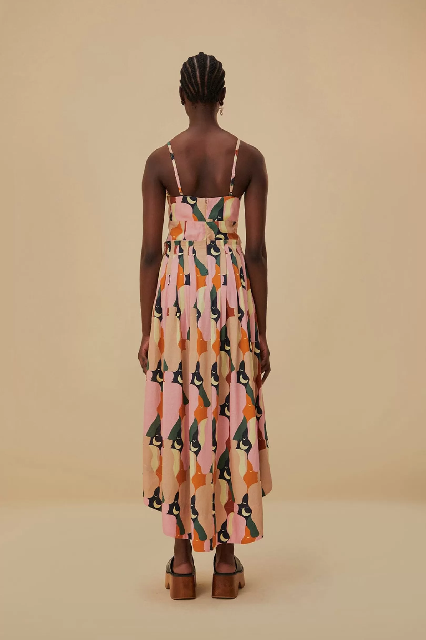 FARM Rio  THE KISS MULTICOLOR SLEEVELESS MIDI DRESS Hot