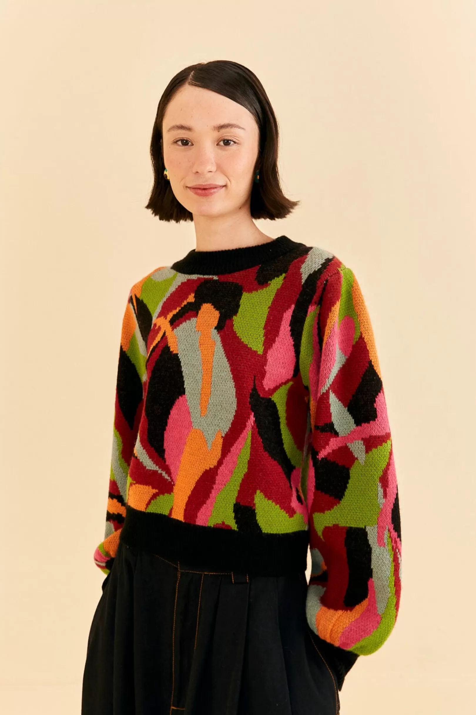 FARM Rio  THE MULTICOLOR DANCE KNIT SWEATER Cheap
