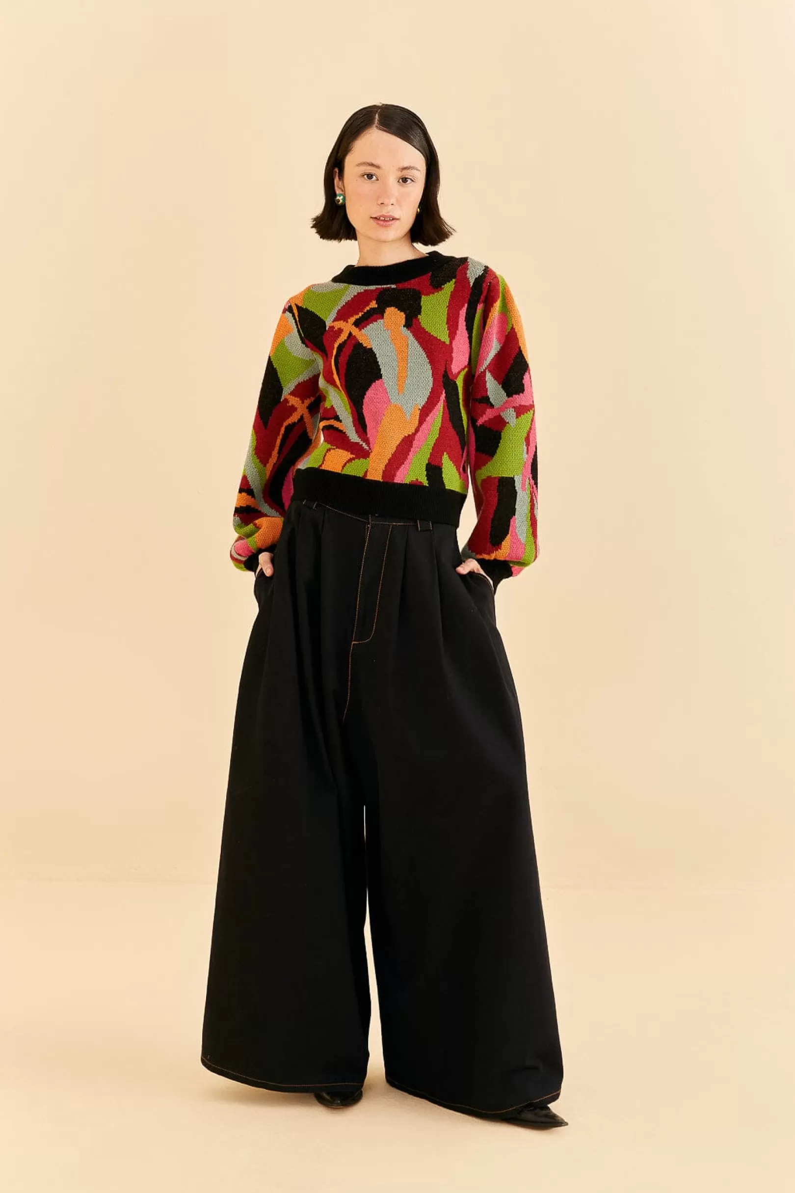 FARM Rio  THE MULTICOLOR DANCE KNIT SWEATER Cheap