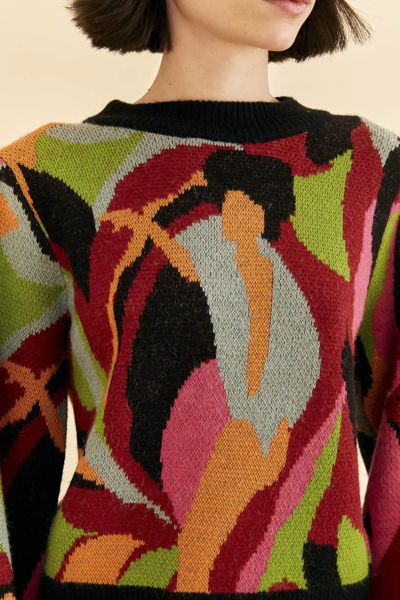 FARM Rio  THE MULTICOLOR DANCE KNIT SWEATER Cheap