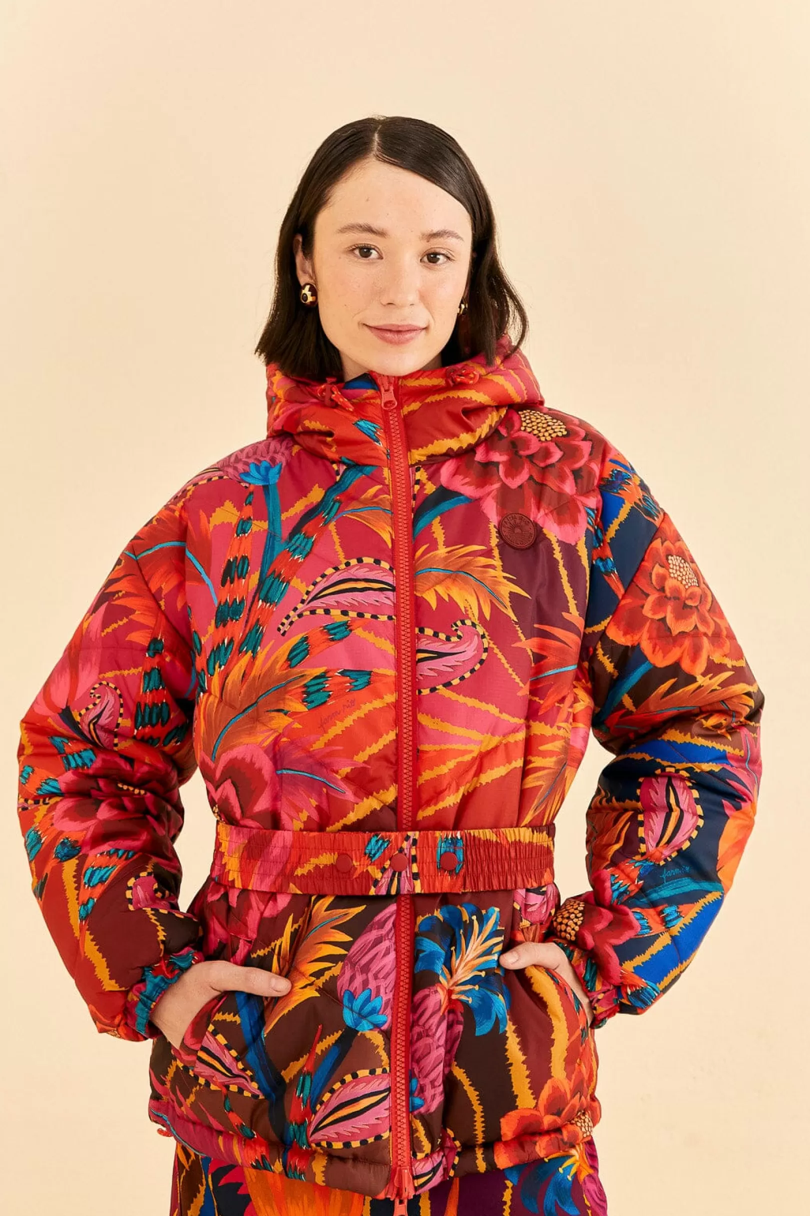 FARM Rio  VINTAGE WAVE REVERSIBLE PUFFER JACKET Fashion