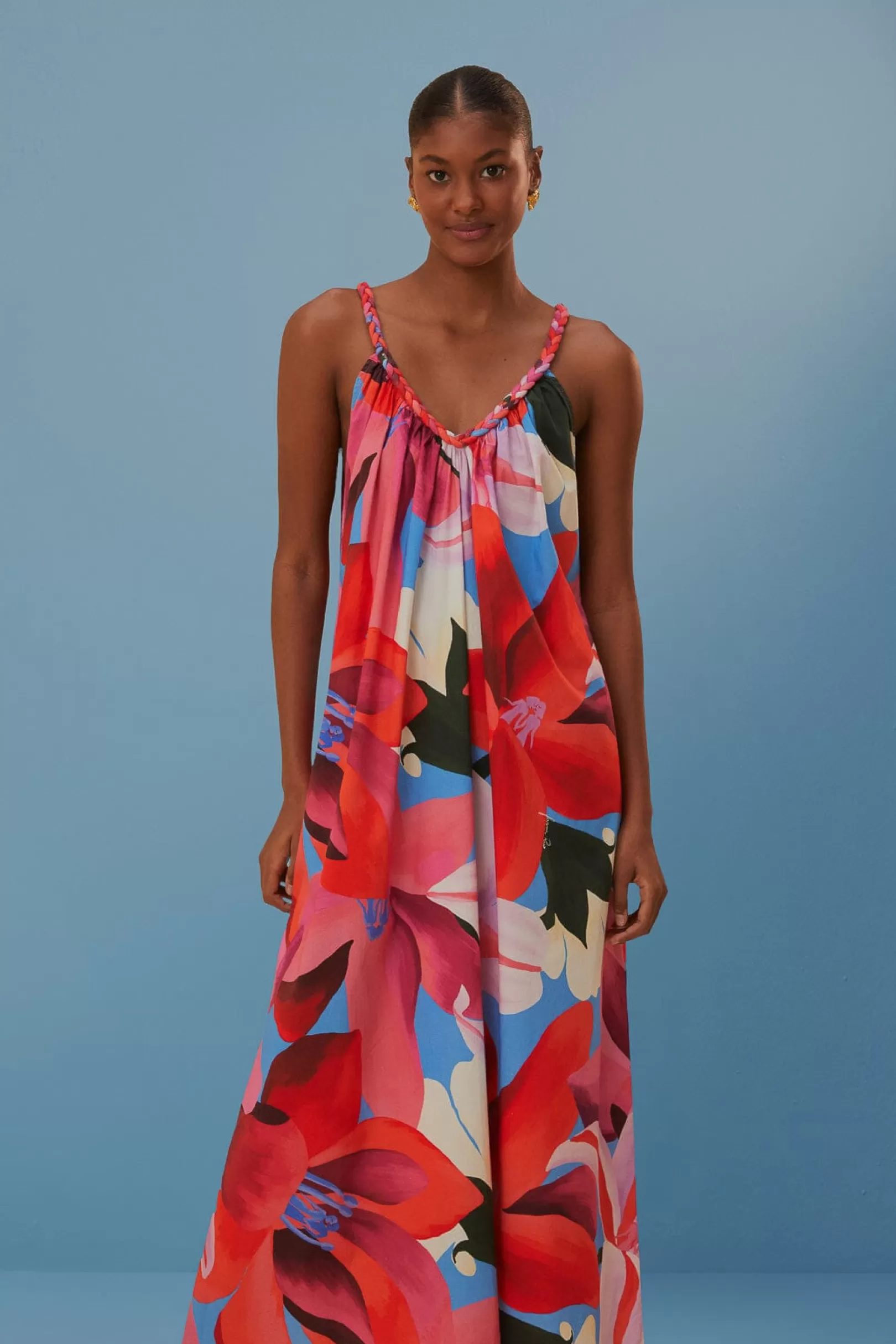 FARM Rio  WATERCOLOR FLORAL SLEEVELESS COVER UP Best